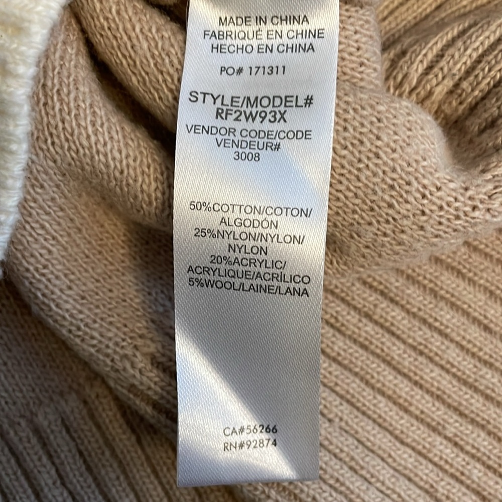 NWT Splendid Sweater Crewneck Color-block Gray Beige Cream Tan Stars Size Medium - Picture 4 of 5
